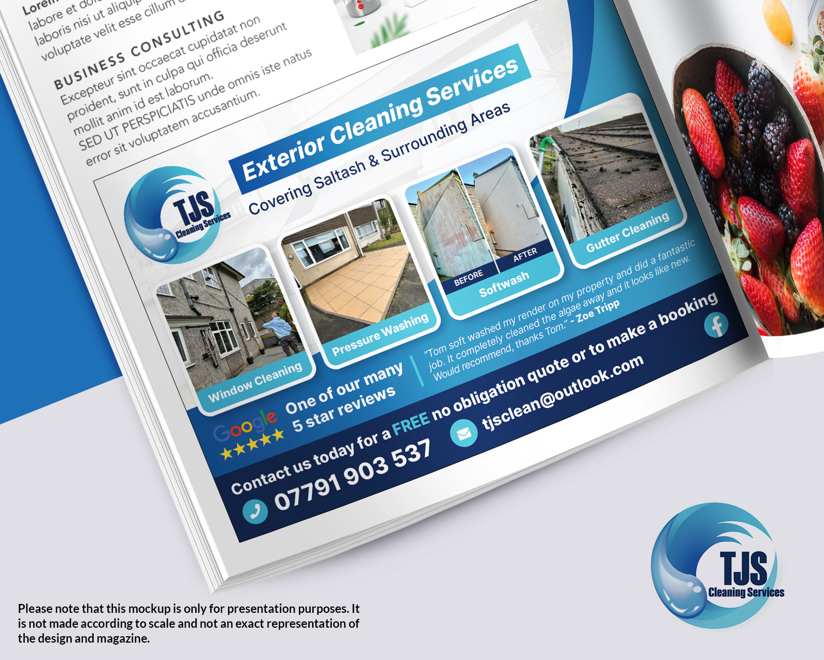 Example of Cleaning Services Magazine Advert