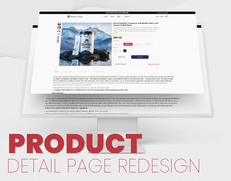 Product Detail Page product card product detail product detail page product page shilajit product page ui uiux user experince user interface web design web product page website design
