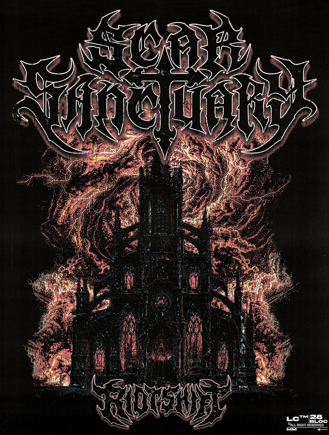 Merch design for Riot Shift (1/3 Scar Sanctuary) apparel design art direction band merch design graphic design illustration merch design music design music industry t shirt design