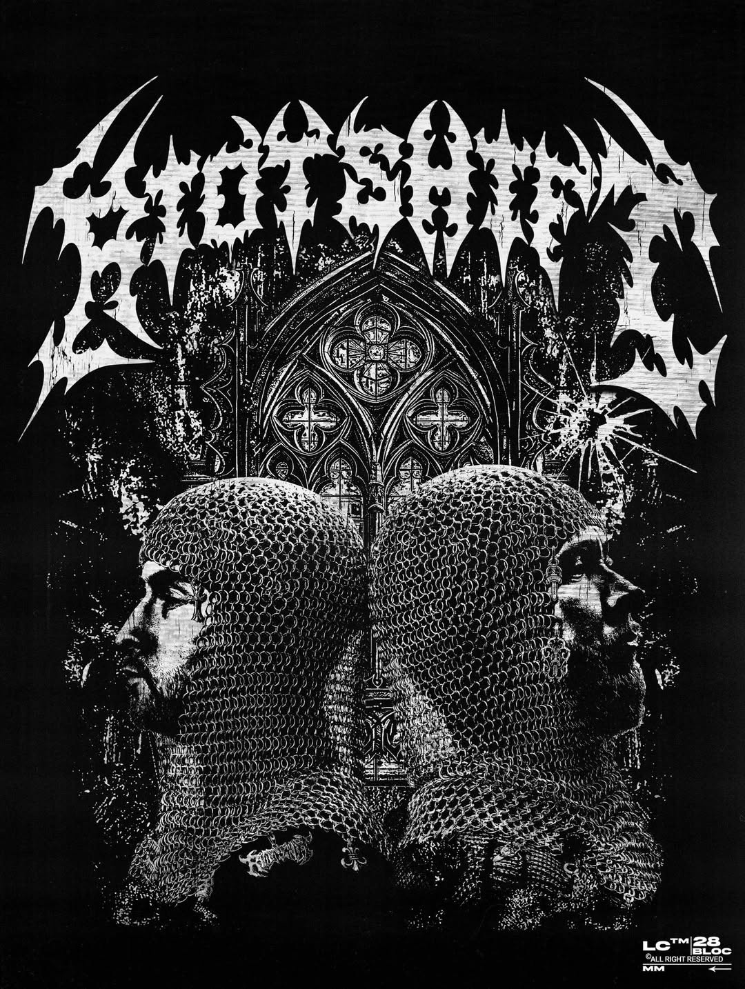 Merch design for Riot Shift (2/3 Scar Sanctuary) apparel design art direction band merch design graphic design illustration merch design music design music industry t shirt design