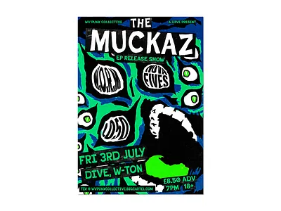 THE MUCKAZ EP RELEASE SHOW GIG POSTER poster punk rock