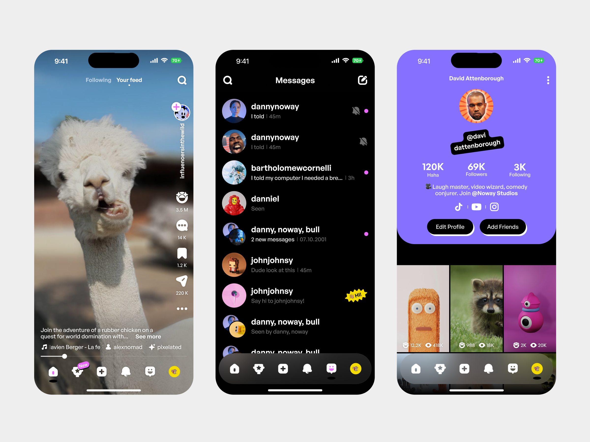 Gen Z Social Video App UI/UX Design — HUGE TV agency app design entertainment platform design figma genz design interaction design mobile app design product design social app social media app social platform ux startup design ui ux uxinspiration უხ