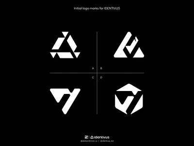 Initial Logo Marks For IDENTIVUS 3d logo abstract logo ai logo brand identity brand mark branding business logo design graphic design icon identity lettermark logo logomark minimal modern saas logo sketch symbla tech
