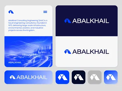 Abalkhail - Brand Refresh abalkhail arabic blue branding construction corporate freelance logo design gradient logo icon identity jeroen van eerden lettermark logo logo symbol logo system modern logo design monogram visual identity
