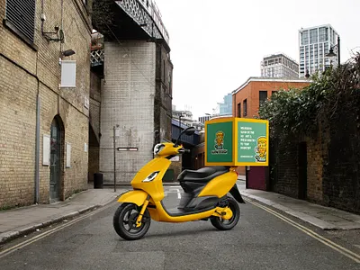 Delivery bike vehicle for pizzeria branding bike bold brand design brand designer brand identity branding cafe delivery food fun graphic design graphic designer illustration logo logo designer pizza pizzeria restaurant vehicle