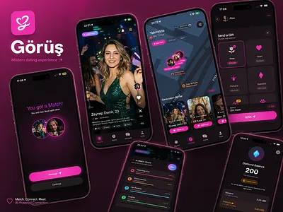Görüş Mobile Dating App branding graphic design ui