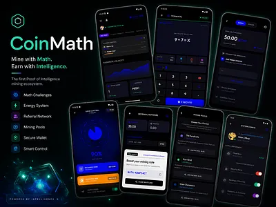 Crypto Mining Mobile App 3d animation branding graphic design logo ui