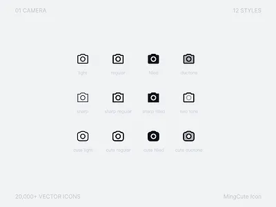 Take a photo‌ animation camera icon icon set icons line mingcute sharp