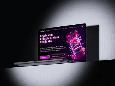 Luxury Candy Store Website 3d animation branding dark ui ecommerce figma interaction design landing page luxury mobile ui neon shopify ui ui design uiux web design website design