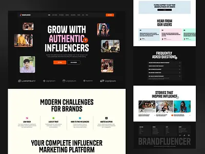 Brandfluencer — Influencer Marketing Webflow Website Template agency website brandcollaboration branding creatorbusiness creatorplatform digitalmarketing influencermarketing landingpage marketingagency minimaldesign saasdesign socialmediamarketing templatedesign uidesign uxdesign webdesign webflow webflow template webflowtemplate websiteinspiration