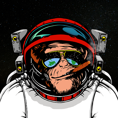 Astro Chimp design digitalart illustration nfts smoked smokeychimpnft
