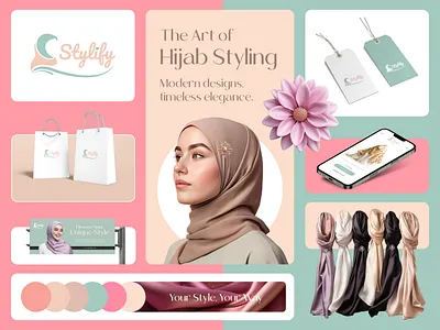 Elegant Modest Fashion Identity with Stylify ✨ brand branding design ecommerce fashion hijab identity landingpage logo masudhridoy modest muslim pastel style stylify ui ux women accessories