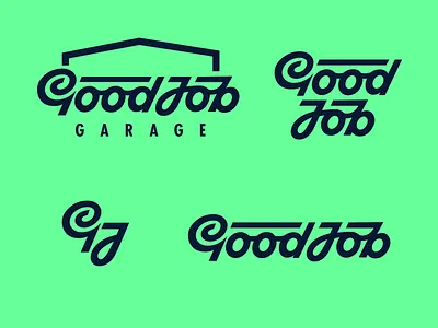 GoodJobGarage: logo system american authentic auto bold cars custom design fun iconic identity lettering logo logomark orginal retro script service system type wordmark