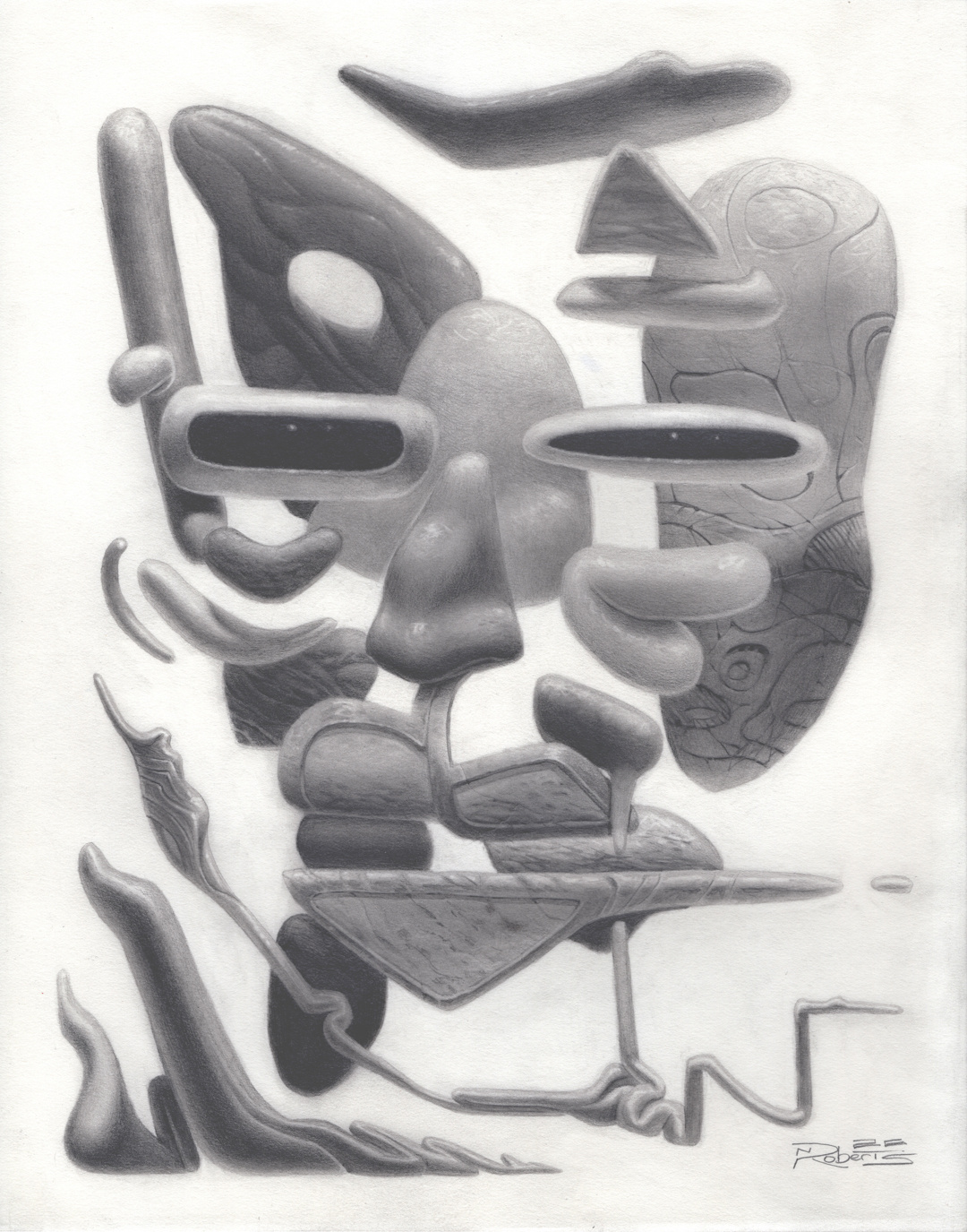 Watcher, 28. angel art being black and white drawing fine art graphite gray illustration illustrator paper pencil rendering strange traditional weird