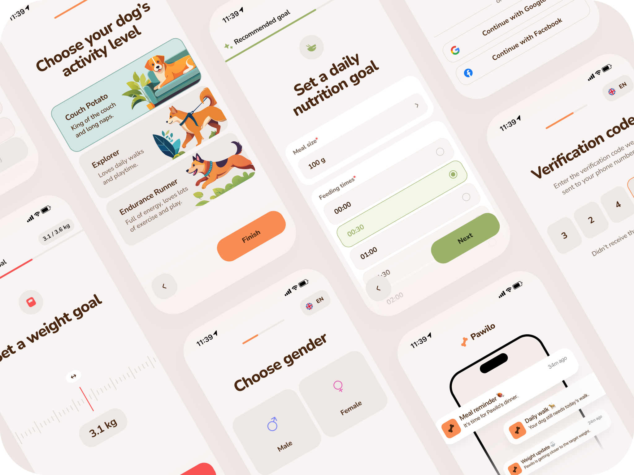 Smart Pet Care App app app design clean ui design dog app health app light mode minimal ui mobile app mobile ui onboarding pet care pet health ui ui design uiux