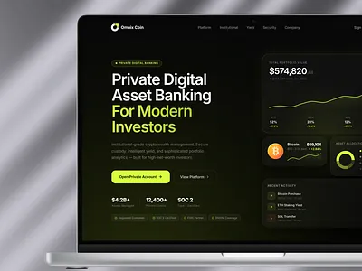 Luxury Crypto Wealth Management Experience. bank banking branding crypto darkui dribbble figma fintech graphic design landing page landingpage luxaryui omnix omnixbranding omnixstudio premiumui uidesign uiux user interface design webdesign