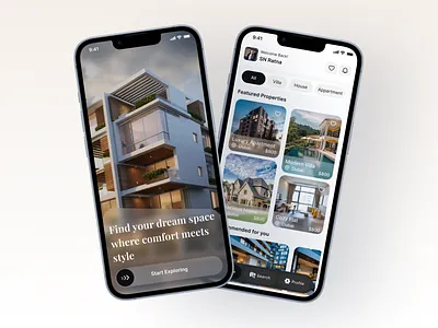 Modern Real Estate Mobile App UI Design appdesign appinspiration creativedesign dashboardui designinspiration figmadesign homefinder luxuryhomes mobileapp mobileui modernui propertyapp propertylisting realestate realestateapp realestateui uidesign uiux userinterface uxdesign