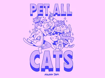 Pet all cats - T-Shirt Design cat cats design illustration merchandise pets tshirt