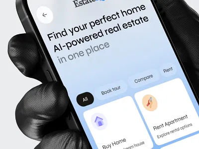 Real Estate Mobile App | AI Insight | Chatbot Page ai ai powered property search ai real estate apartment app mobile product design real estate