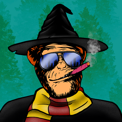 Wizard Chimp design digitalart illustration nfts smoked smokeychimpnft