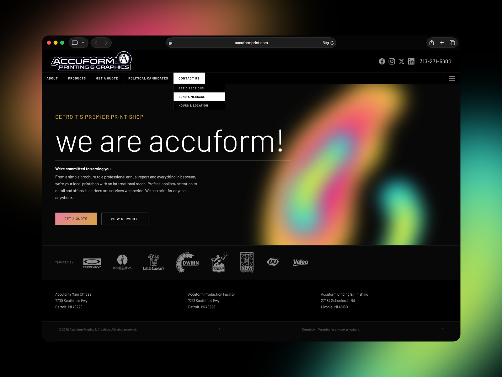 Accuform Printing & Graphics website design