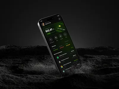 Premium Finance Management Mobile App appdesign branding darkui dashboard figma financeapp fintech glassmorphism logo mobileappdesign mobileui omnix omnixstudio uidesign uiux uxdesign