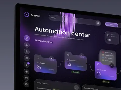 SynapseOps AI — Operational Control Dashboard ai ai automation artificial intelligence automation b2b dashboard futuristic innovation interface minimalism product design saas ui design ux design web design workflow