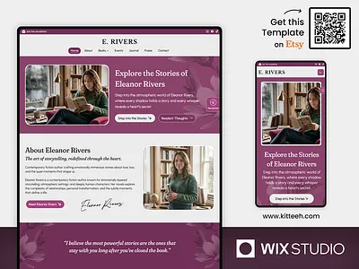 Book Writer - Wix Studio Website Template author branding website author landing page author website template beautiful website book author website book promotion website book showcase website children book author website ebook author website fantasy author website fiction author website template nonfiction author website novelist website template romance author website self published author website wix studio wix studio website wix studio website template writer blog website writer portfolio website