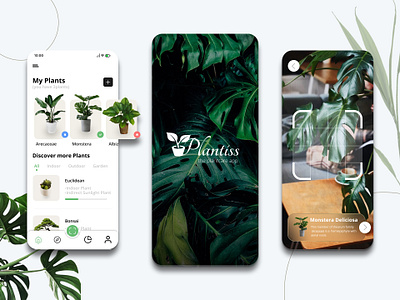 Plant Care App Design 2023 app application branding design flowers graphic design illustration latest logo plant plantcare trees typography ui ux vector