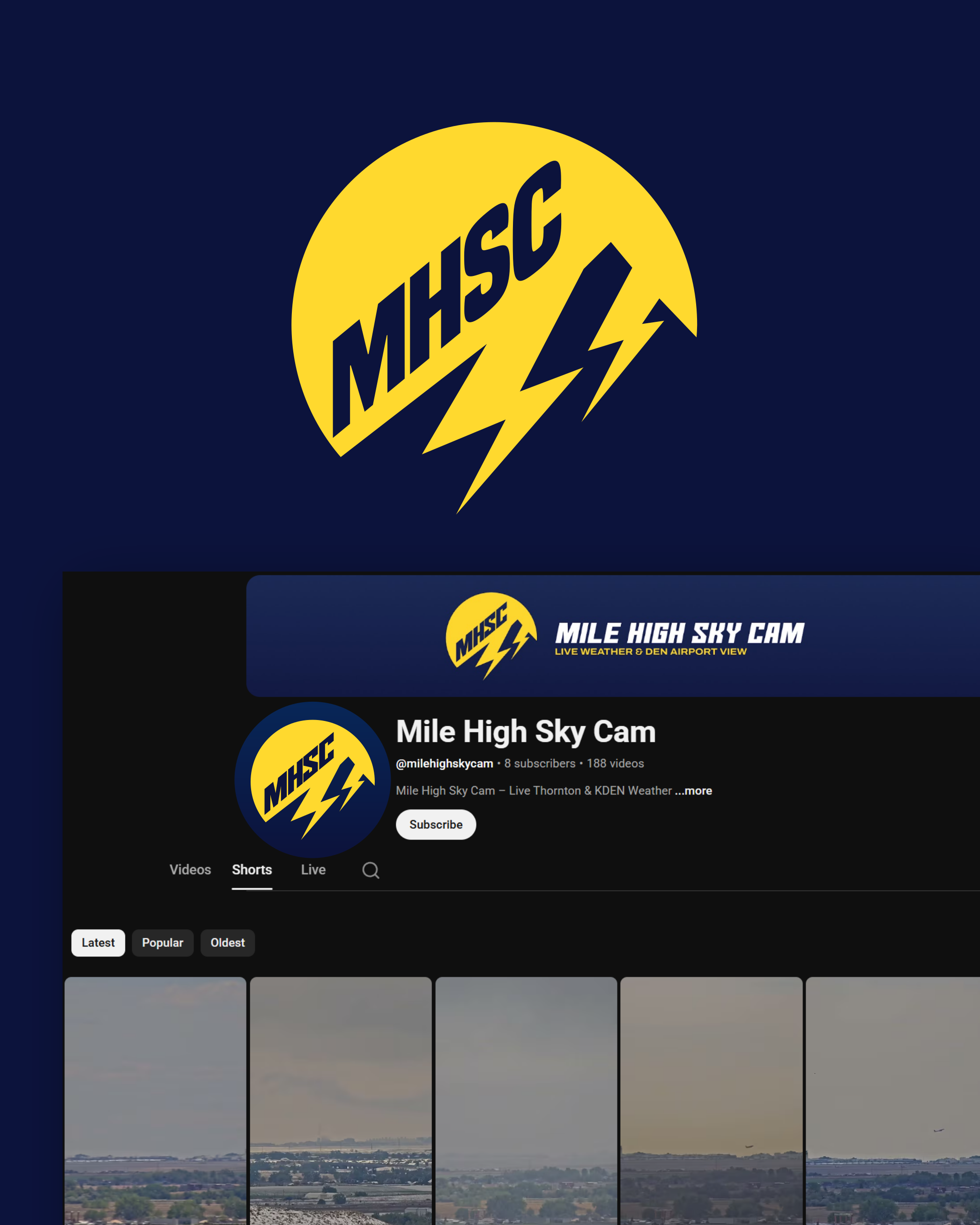 YouTube Graphics for Mile High Sky Cam banner banner design branding commission design freelance work graphic design graphic designer logo logo design logo design branding logo designer minimal vector youtube youtube channel