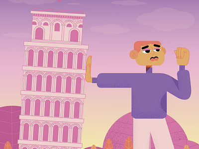 Dolce far niente... bored graphic design illustration illustrator italia man pisa torredipisa tower vector