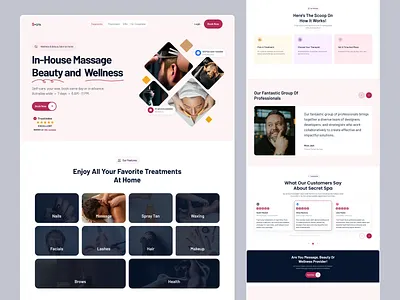 Salon & Spa Full Website Design beauty care beauty care website beauty clinic website beauty salon makeup website salon salon website skin care design spa spa center spa website ui design wellness wellness center