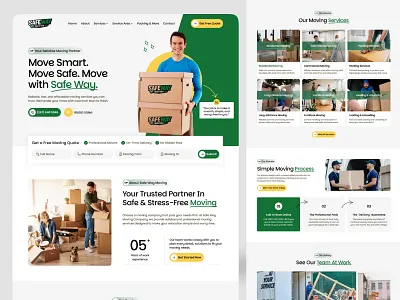 Moving Company Website Design & Development branding design development homepage homeservice website design illustration landing landing page mover movers moving moving company moving service movingday newborncare shipping ui uiux web design website