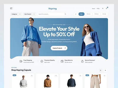 Fashion E-commerce Website Design clothing brand clothing website e commerce e commerce landing page e commerce shop ecommerce ecommerce website ecommerce website design fashion brand landing page luxury brand marketplace online shop online shopping shopify store shopify website ui design ux web design website design