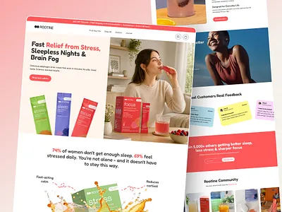 Rootine CRO Web Redesign beforeafter boldtypography designthinking digitalmarketing ecommerce ecommercedesign minimalist productdesign productpage redesign shopifydesign supplementdesign uidesign uxcasestudy uxdesign uxstrategy webdesign webdevelopment wellnessdesign