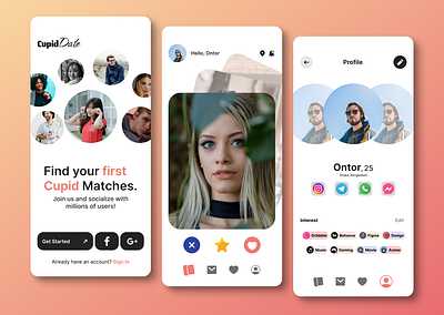 Dating app Ui Design design ui ux