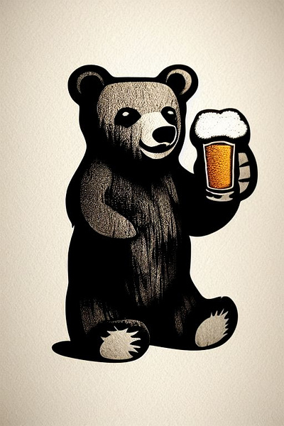 Bear with a Pint of Beer 2d art artwork character conanjett concept creative design digital drawing illustration