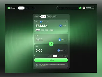 Crypto Swap & Limit Order UI crypto crypto exchange crypto swap dark ui defi limit order product productui swap interface trading ui web web3 web3design