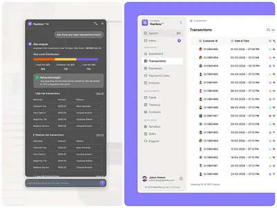 AI Fintech Dashboard UI - Risk Analysis & Transaction Monitoring admindashboard aidashboard aiux analyticsdashboard artificialintelligence dashboard dashboard ui dashboarddesign dashboardui financeapp financialdashboard fintech fintechdashboard fintechui saas saasdesign transactionmonitoring ui ui design web app