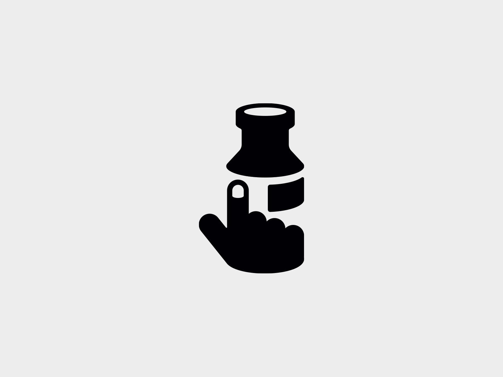 Hand and bottle logo bottle brand brand design brand designer branding branding design branding designer drink hand logo logo logo design logo designer logodesign logodesigner logotype negative space negative space logo startup logo