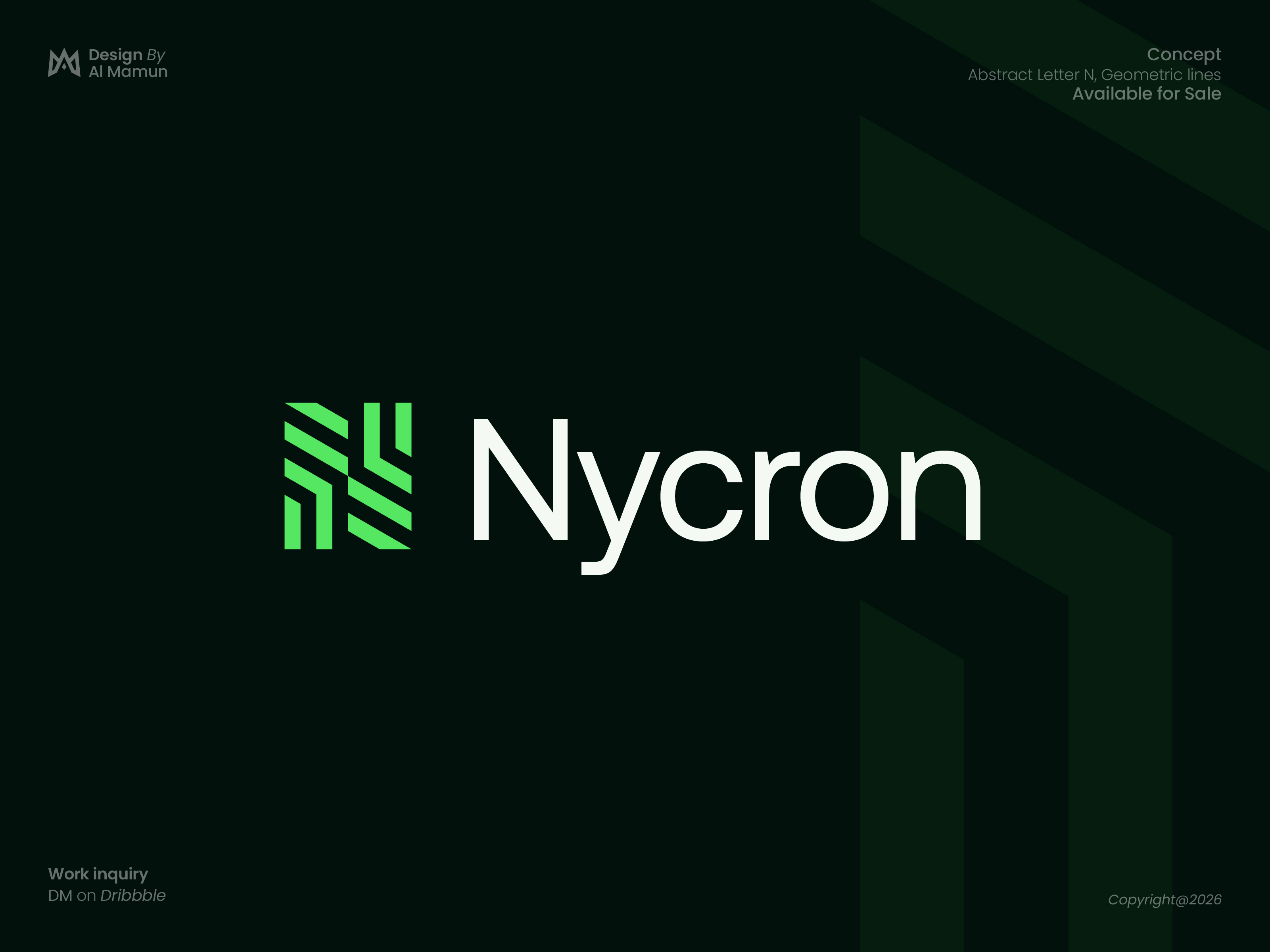 Nycron | Minimal Tech Logo Design Concept abstract logo ai logo brand identity branding corporate branding cyber security logo fintech branding futuristic logo geometric logo graphic design letter n logo logo design logo inspiration minimalist logo modern logo monogram logo startup branding symbol design tech logo visual identity
