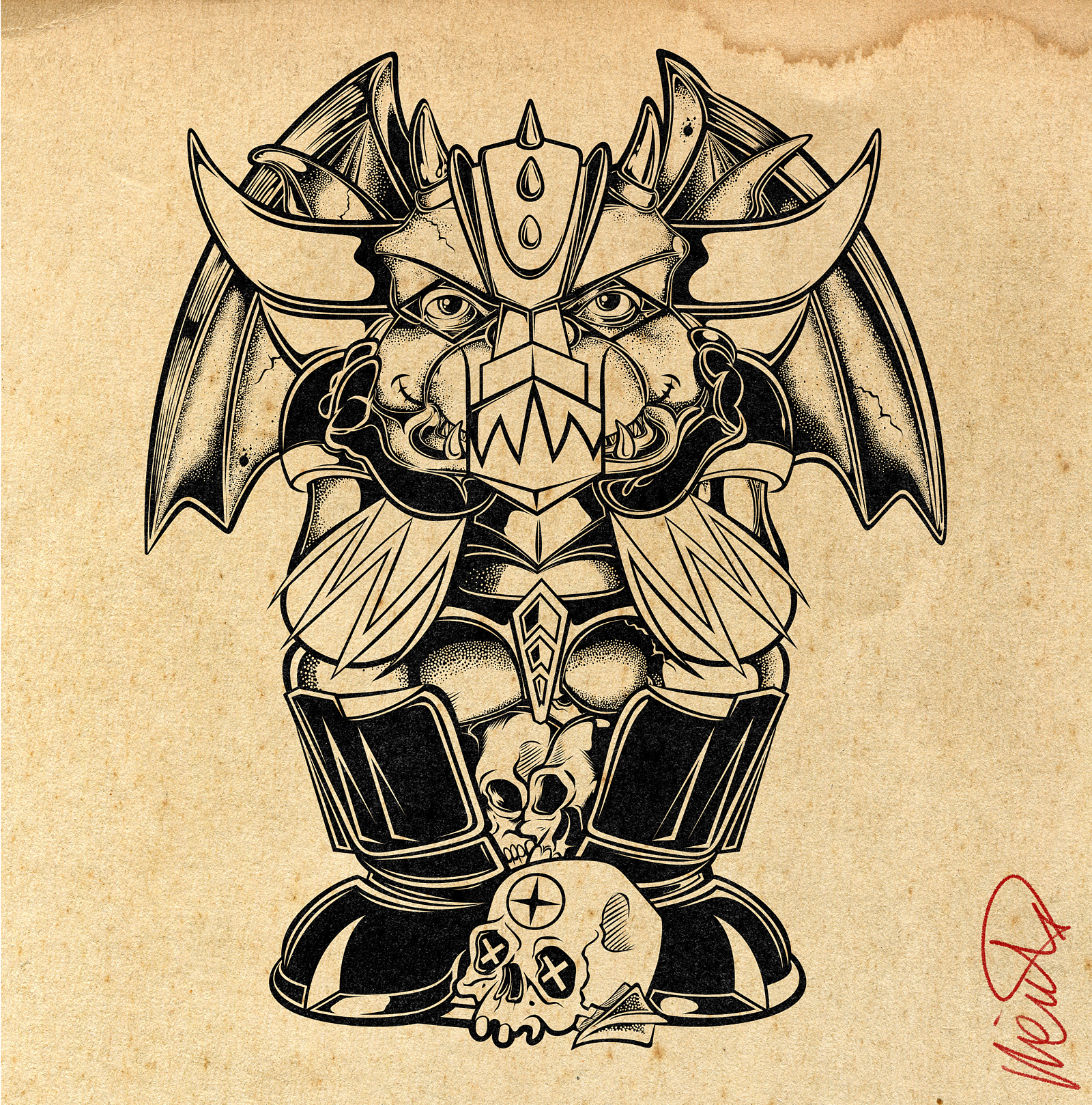 TEEN GARGOYLE DRAWING – GOLDORAK VIBES anime tribute black and white drawing character design creature design cult art david vicente digital illustration gargoyle art goldorak grendizer ink drawing lowbrow art manga inspired mecha art monster art pop culture art retro anime robot art teenage gargoyle vintage sci fi