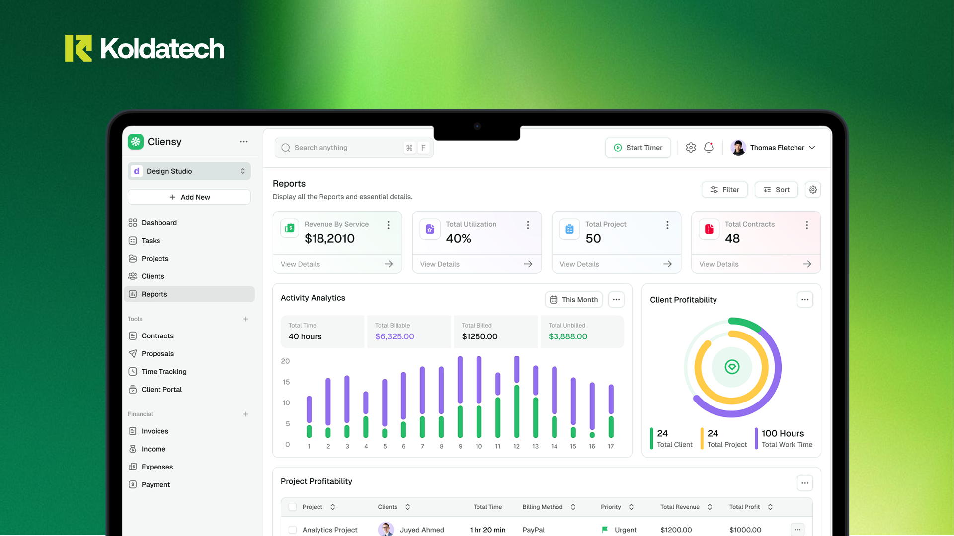 Example of Modern Business Operating System   UI/UX