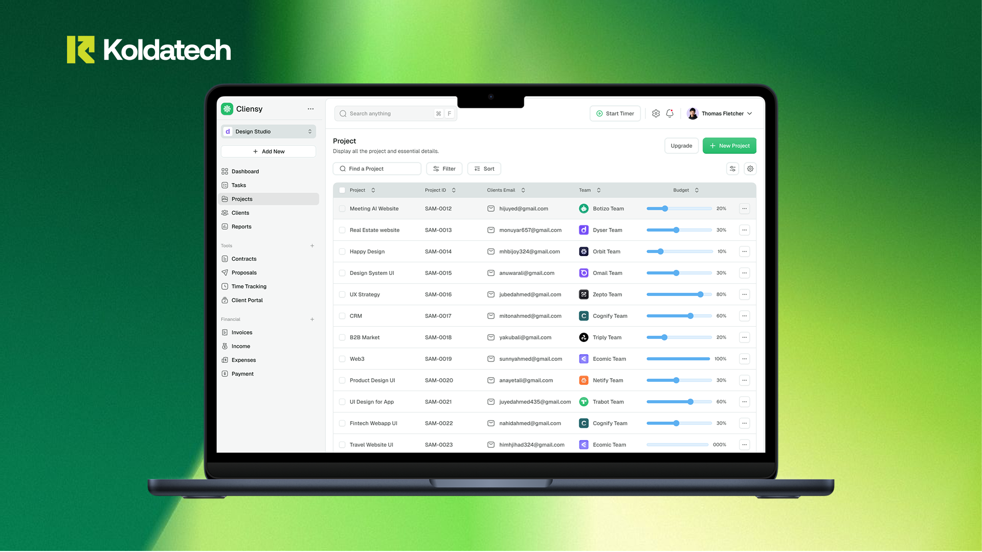 Example of Modern Business Operating System   UI/UX