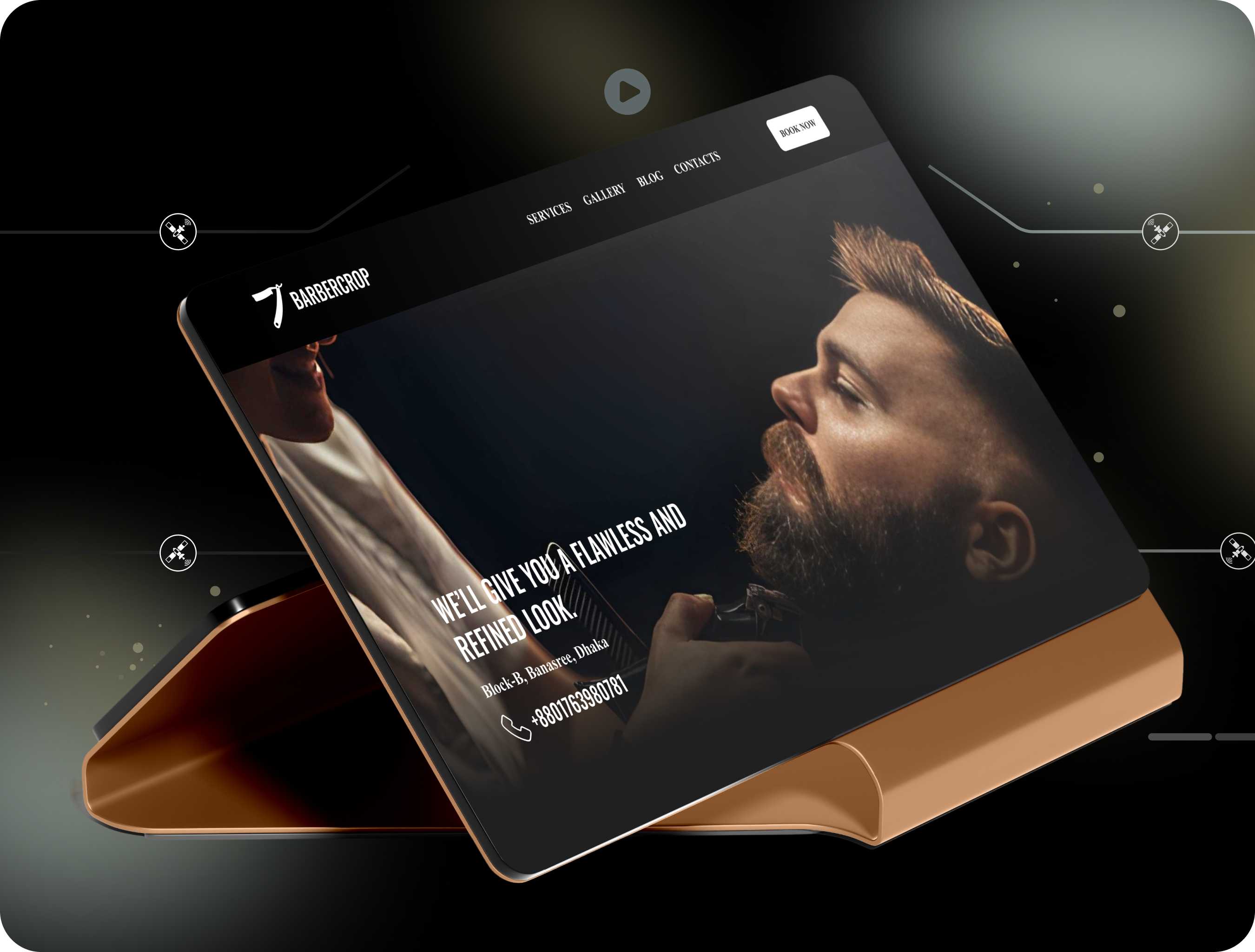 Luxury Barber Shop Landing Page UI Design barbar landing barbar ui barbershop branding creativedesign darkui designer figma landingpage luxurydesign modernui uidesign uxdesign webdesign websitedesign