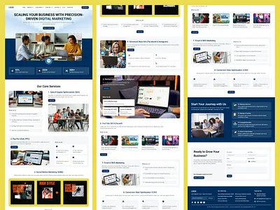 Digital Marketing Service Landing Page UI Design 2026 agency website blue business website clean ui cro optimization digital marketing ui figma design landing page marketing agency meta ads modern ui saas website seo services service details page service page ui simple ui ui ux web design