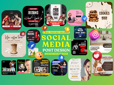 I will provide creative social media post design to reflect your a b c d e f g h i j k l m n ads branding design designer flat free logo logo design mark minimal minimalist modern mountain simple social media design startup top ui website logo