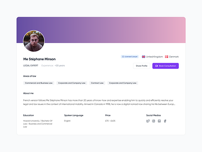 Lawyer Profile - LegaMart law lawyer product design profile ui