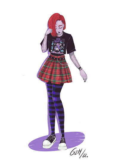 Grunge design digital illustration fashion illustration procreate