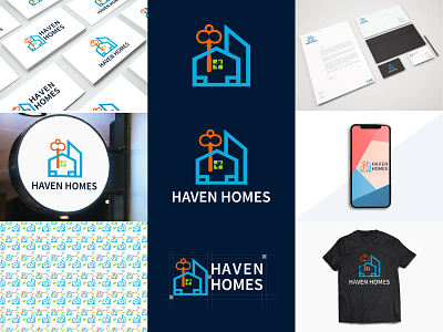 Haven Homes Real Estate Business Logo Design | gfxriverr branding business logo business logo design creative logo creative logo design gfxriverr graphic design haven homes haven homes logo haven homes realestate illustration key with home logo minimalist logo modern logo modern minimalist logo real estate real estate logo